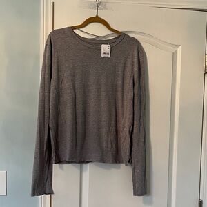 We The Free People Cotton Grey Long Sleeve T-Shirt Sz XL NWT